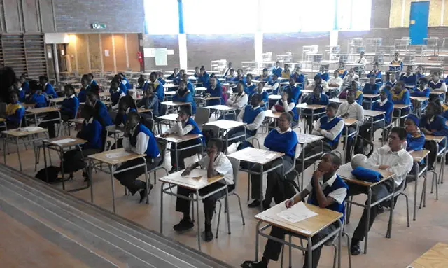 High School students wrting exam Namibia